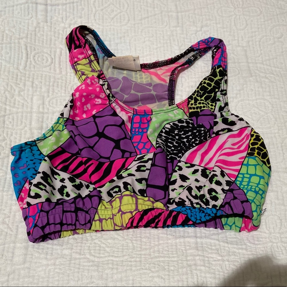 Neon Patterned Sports Bra